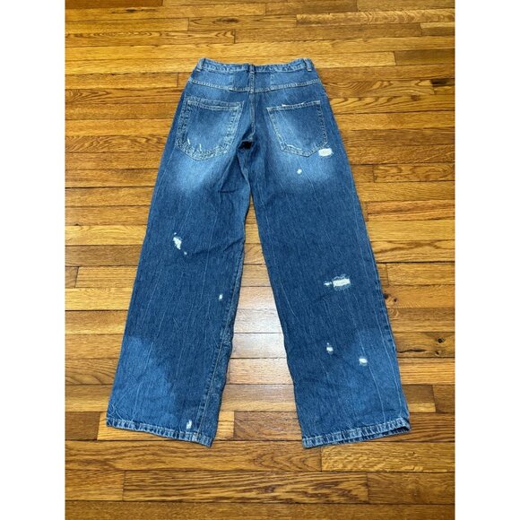We the Free People Womens Wide Leg Jeans Size 25 27x32 Baggy Distressed Denim - Picture 8 of 8